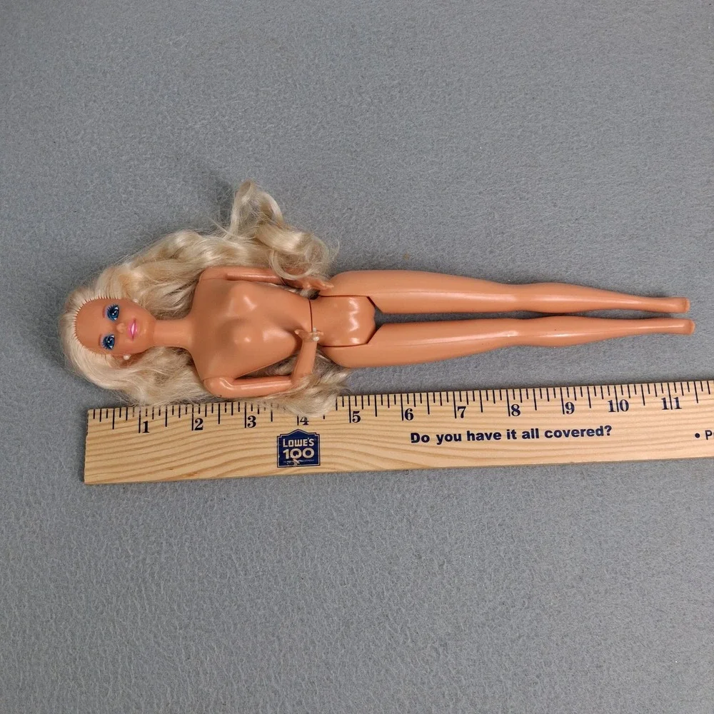 Classic Superstar Era Barbie Doll Long Blonde Hair Pearl Earrings & Ring Nude